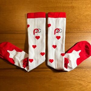 Pro Compression Valentine’s Red and White Heart Socks - small/medium